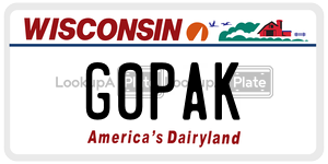 G0PAK  license plate in WI