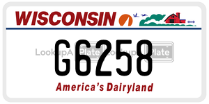 G6258  license plate in WI