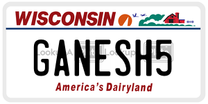 GANESH5  license plate in WI