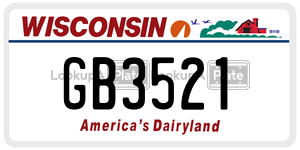 GB3521  license plate in WI