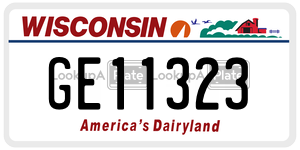 GE11323  license plate in WI
