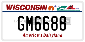 GM6688  license plate in WI