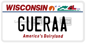 GUERAA  license plate in WI