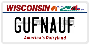 GUFNAUF  license plate in WI