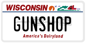 GUNSH0P  license plate in WI