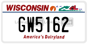 GW5162  license plate in WI