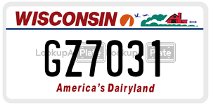 GZ7031  license plate in WI