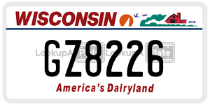 GZ8226  license plate in WI