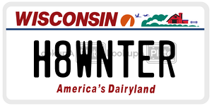 H8WNTER  license plate in WI