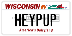 HEYPUP  license plate in WI