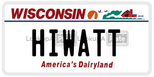 HIWATT license plate in Wisconsin