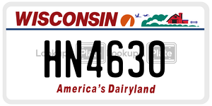 HN4630  license plate in WI