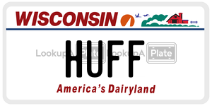 HUFF  license plate in WI
