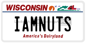 IAMNUTS  license plate in WI