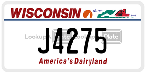 J4275  license plate in WI