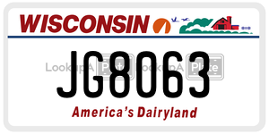 JG8063  license plate in WI