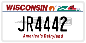 JR4442  license plate in WI
