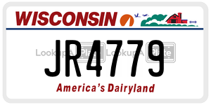 JR4779  license plate in WI