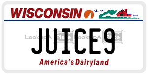 JUICE9 license plate in Wisconsin