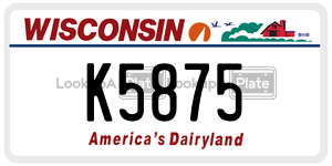 K5875  license plate in WI