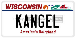 KANGEL  license plate in WI