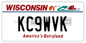 KC9WVK  license plate in WI