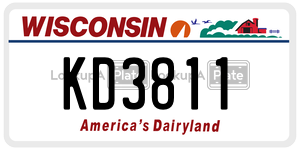 KD3811  license plate in WI