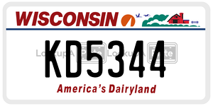 KD5344  license plate in WI