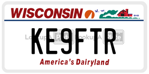KE9FTR  license plate in WI