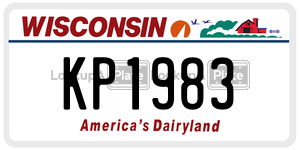 KP1983  license plate in WI