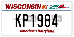 KP1984  license plate in WI