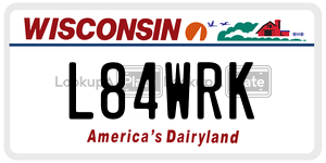 L84WRK license plate in Wisconsin