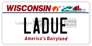 LADUE  license plate in WI