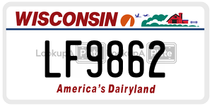 LF9862  license plate in WI