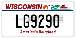 LG9290  license plate in WI