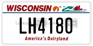 LH4180  license plate in WI