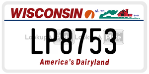 LP8753  license plate in WI