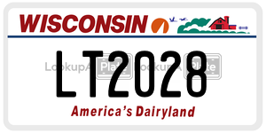 LT2028  license plate in WI