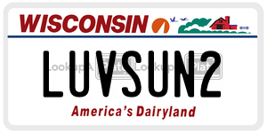 LUVSUN2  license plate in WI