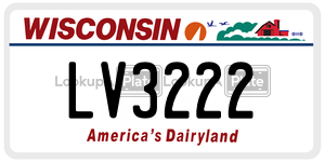 LV3222  license plate in WI
