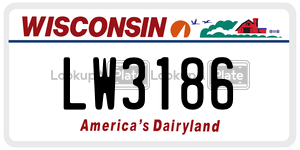 LW3186 license plate in Wisconsin