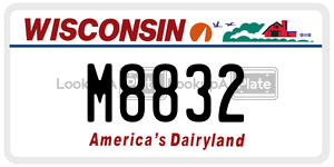 M8832  license plate in WI