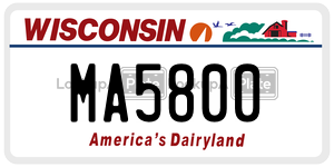 MA5800  license plate in WI