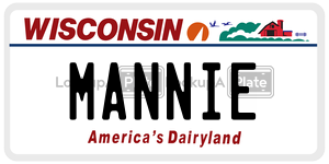 MANNIE  license plate in WI