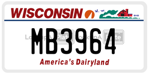 MB3964 license plate in Wisconsin