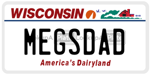 MEGSDAD license plate in Wisconsin