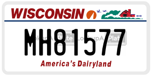 MH81577  license plate in WI