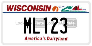 ML123  license plate in WI