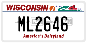 ML2646  license plate in WI