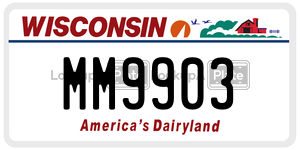 MM9903 license plate in Wisconsin